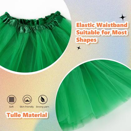Imagem de Saia tutu BFONS de tule de 3 camadas para mulheres verde