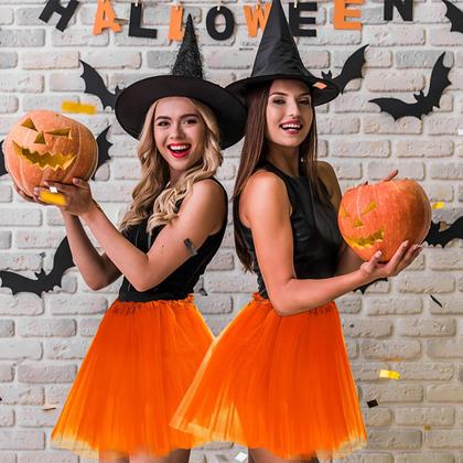 Imagem de Saia tutu BFONS para mulheres, tule laranja de 3 camadas