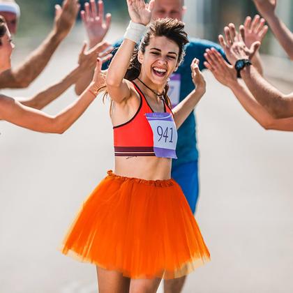 Imagem de Saia tutu BFONS para mulheres, tule laranja de 3 camadas