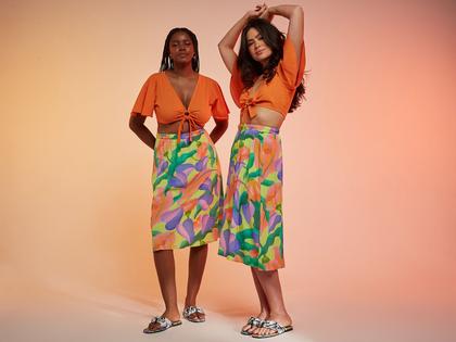 Imagem de Saia Vista Magalu x Flora Yumi Viscose Floral