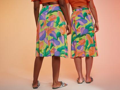 Imagem de Saia Vista Magalu x Flora Yumi Viscose Floral