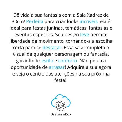 Imagem de Saia Xadrez Vermelha 30cm com Laço e Babado de Renda