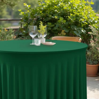 Imagem de Saias de mesa HolidayIdeas, pacote com 6, Hunter Green, 152 cm Drop