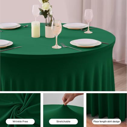 Imagem de Saias de mesa HolidayIdeas, pacote com 6, Hunter Green, 152 cm Drop