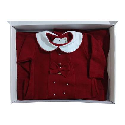 Imagem de Saída de Maternidade Bebê Menina Vermelho Laço Pérolas- Hug Tamanho:RNCor:Vermelho