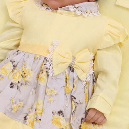 Imagem de Saída de Maternidade Menina Aconchego Clara Floral Amarela 05 Peças P