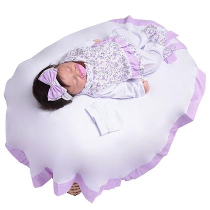 Imagem de Saída de Maternidade Menina Aconchego Duda Floral Lilás 04 Peças P