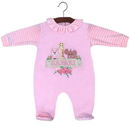 Imagem de Saída de Maternidade Menina Baby Safari Rosa com Porta Bebê 04 Peças