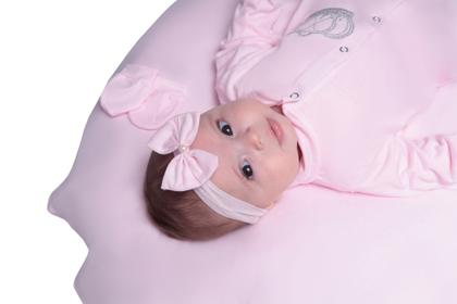 Imagem de Saída De Maternidade Menina Coroa Rosa 04 Peças Roupas de Bebê