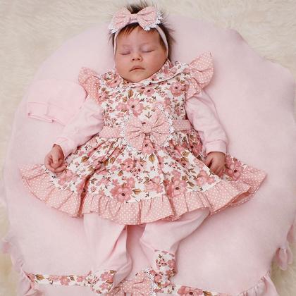 Imagem de Saída de Maternidade Menina Natalie Floral Rosê 05 Peças