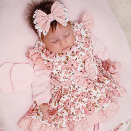 Imagem de Saída de Maternidade Menina Natalie Floral Rosê 05 Peças