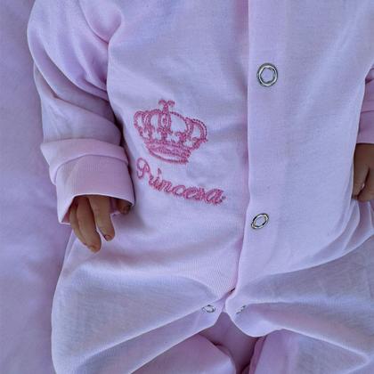 Imagem de Saída de Maternidade Menina Pequena Princesa Rosa 04 Peças