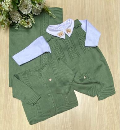 Imagem de Saída de Maternidade Menino Madrid Tricot 4 Peças Urso