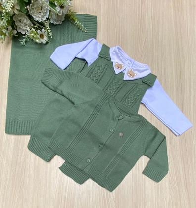 Imagem de Saída de Maternidade Menino Madrid Tricot 4 Peças Urso