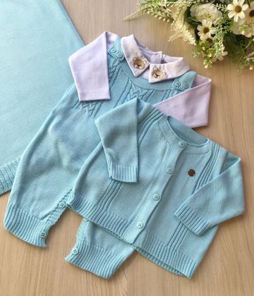 Imagem de Saída de Maternidade Menino Madrid Tricot 4 Peças Urso