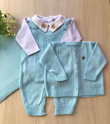 Imagem de Saída de Maternidade Menino Madrid Tricot 4 Peças Urso