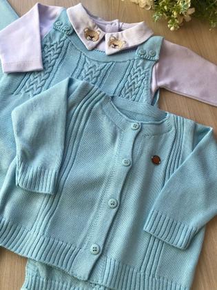 Imagem de Saída de Maternidade Menino Madrid Tricot 4 Peças Urso