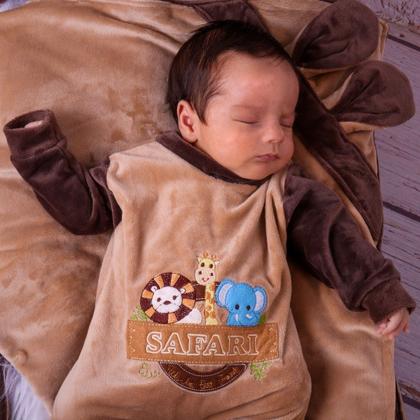 Imagem de Saída De Maternidade Para Menino Safari Bege Plush