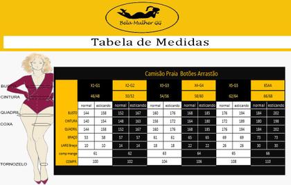 Imagem de Saida De Praia camisão chic Arrastão Gola botões madeira tamanho grande 46 ao 60