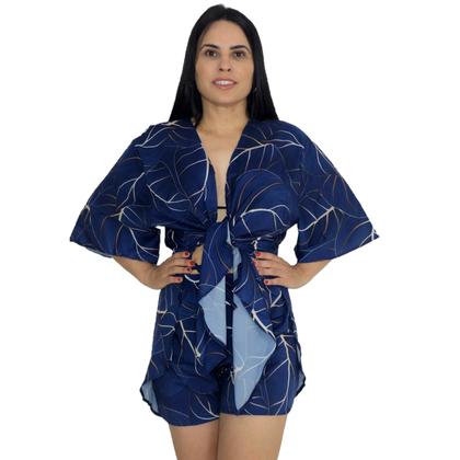 Imagem de Saída de praia conjunto Kimono camisão + Shorts