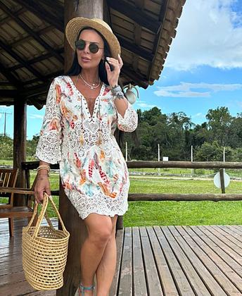 Imagem de Saida De Praia Feminino Boho Bohemia Macrame Algodão 2818