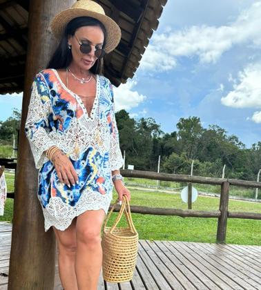 Imagem de Saida De Praia Feminino Boho Bohemia Macrame Algodão 2818