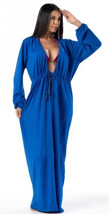 Imagem de Saída De Praia Longa Feminina Amarrar Na Cintura