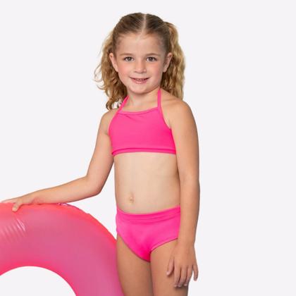 Imagem de Saída De Praia Tule Kimono + Biquíni Liso Menina Infantil