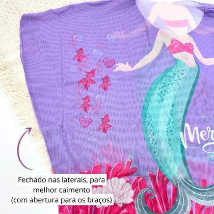 Imagem de Saída De Praia Tule Kimono + Biquíni Liso Menina Infantil