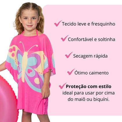 Imagem de Saída De Praia Tule Kimono + Biquíni Liso Menina Infantil