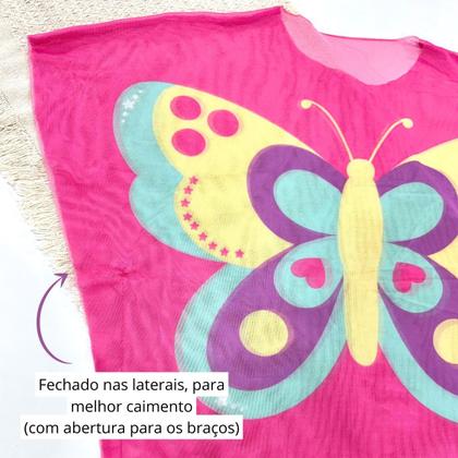 Imagem de Saída De Praia Tule Kimono + Biquíni Liso Menina Infantil