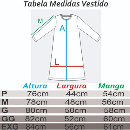 Imagem de Saída de Praia Uv 50+ Vestido Manga Longa Proteção Solar do P ao EXG