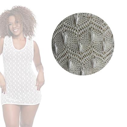 Imagem de Saída de Praia Vestido Curto Crochê Regata Com Alças Em Viés