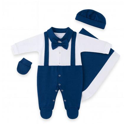 Imagem de Saída Maternidade Kit 04 Peças Heitor Roupas de Bebê Menino