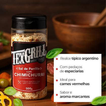 Imagem de Sal de Parrilha Parrilla de Chimichurri Texgrill Pote 500g Para Churrasqueiros