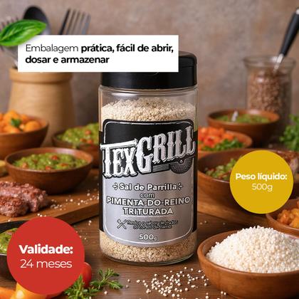 Imagem de Sal de Parrilha Parrilla Pimenta do Reino Texgrill Pote 500g Para Churrasqueiros