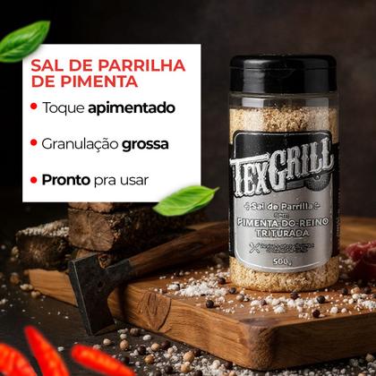 Imagem de Sal de Parrilha Parrilla Pimenta do Reino Texgrill Pote 500g Para Churrasqueiros
