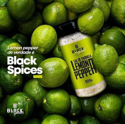 Imagem de SAL DE PARRILLA LEMON PEPPER BLACK SPICES GOURMET 500g PARA CHURRASCO