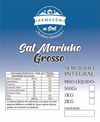 Imagem de Sal Grosso Marinho Mossoró Integral sem Iodo - 1kg