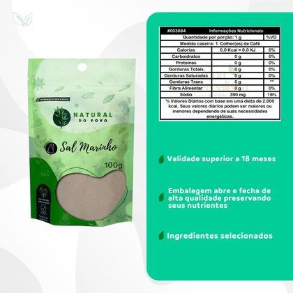 Imagem de Sal Marinho 100% Puro Gourmet Qualidade Superior Pouch 100g