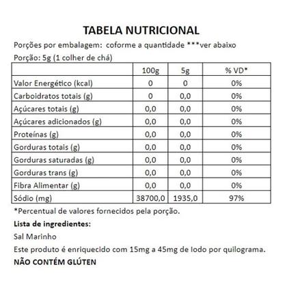 Imagem de Sal Marinho BR Spices Integral De Mossoró Fino Pouch 1KG