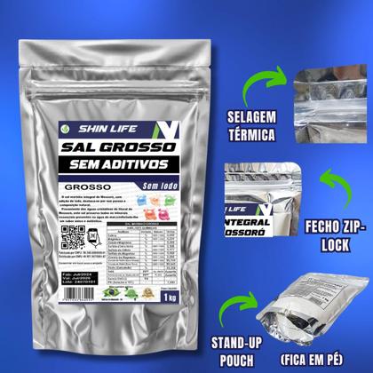 Imagem de Sal Marinho Integral Grosso Sem Iodo 2kg  Sem Aditivos