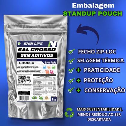 Imagem de Sal Marinho Integral Grosso Sem Iodo 2kg  Sem Aditivos