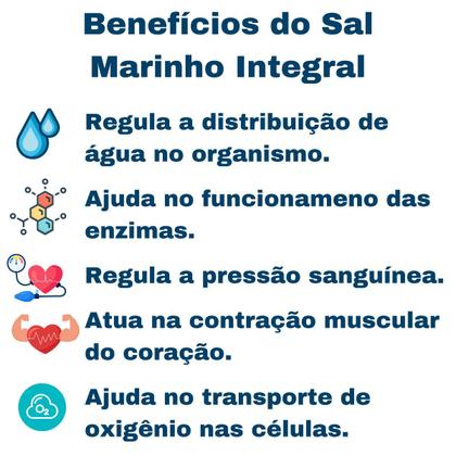 Imagem de Sal Marinho Integral Zero Iodo 2 kg Salinas Mossoró Moído
