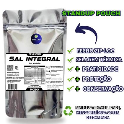 Imagem de Sal Marinho Integral Zero Iodo 2 kg Salinas Mossoró Moído