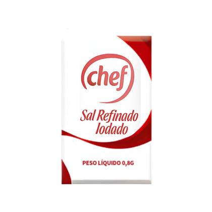 Imagem de Sal Refinado Chef Sachê 0,8g Caixa C/ 1.000 Unidades