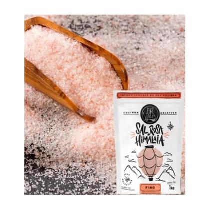Imagem de Sal rosa do Himalaia Fino BR Spices Pouch 1KG Kit com 2, 4 ou 6 unidades