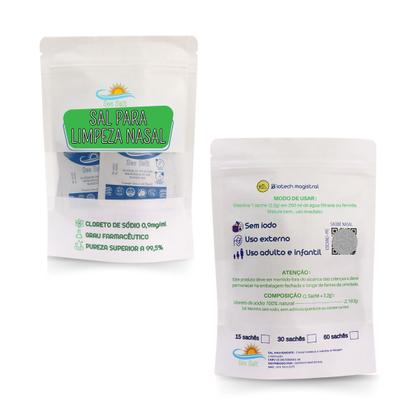 Imagem de Sal Sem Iodo Lavagem Nasal Ultra Fino Sachê Com 15 Unidades