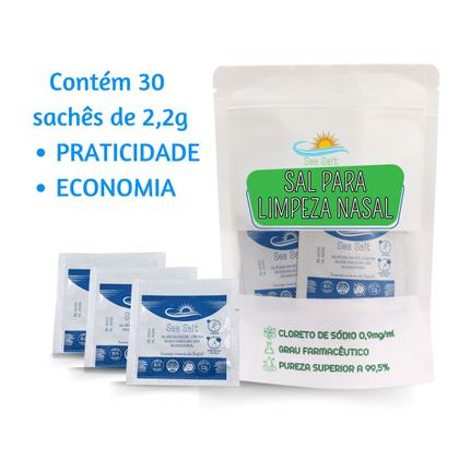 Imagem de Sal Sem Iodo Lavagem Nasal Ultra Fino Sachê Com 30 Unidades