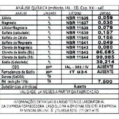 Imagem de Sal sem iodo, moído, totalmente integral 1Kg